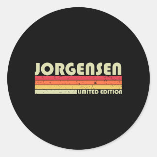 Jorgensen Surname Funny Retro Vintage 80s Birthday Classic Round Sticker