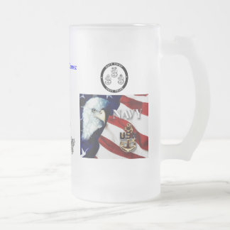 jose frosted glass beer mug