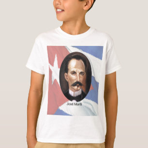 Jose Marti on Cuban Flag T-Shirt