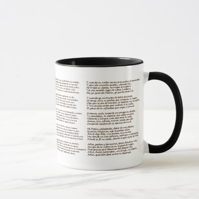 Jose Rizal Mi Ultimo Adios Mug (Right)