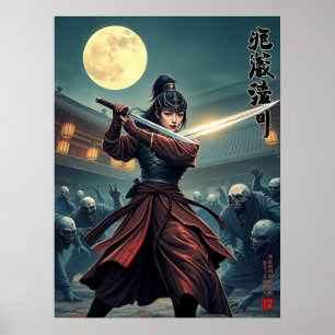 Joseon Female Warrior Art – Korean Historical  Poster