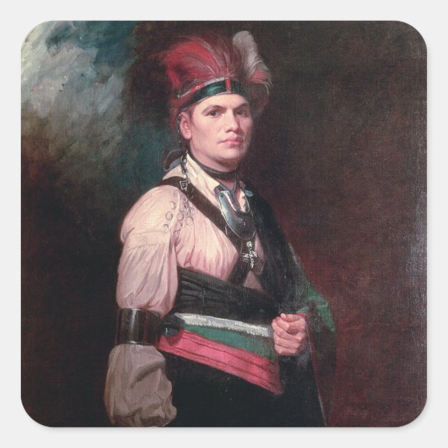 Joseph Brant, Chief of the Mohawks, 1742-1807 Square Sticker (Front)