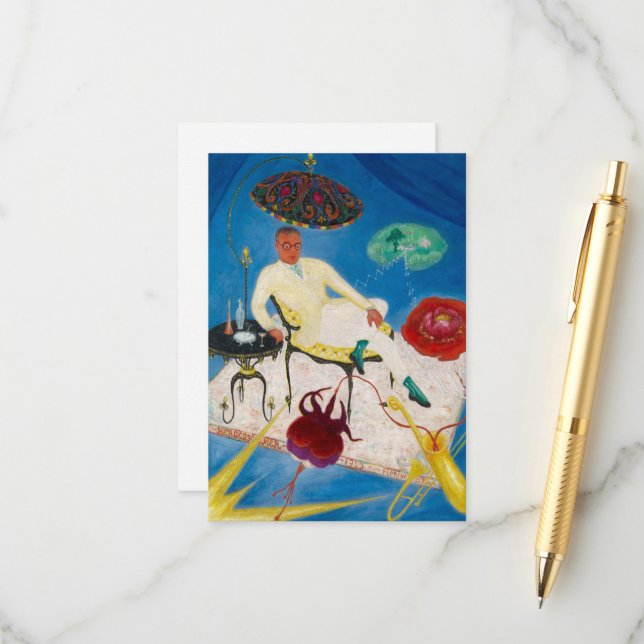 Joseph Hergesheimer by Florine Stettheimer Enclosure Card (Front/Back In Situ)