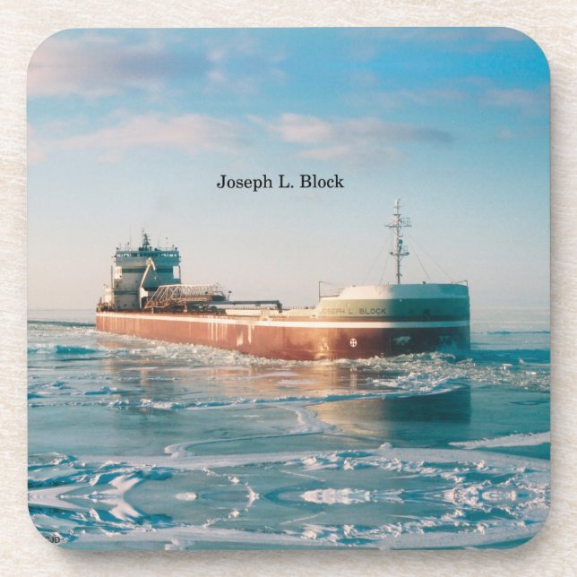 Joseph L. Block set of 6 hard plastic coasters (Front)
