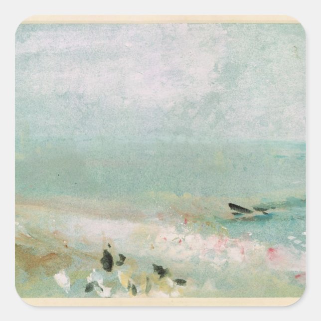 Joseph Mallord William Turner | Beach with figures Square Sticker (Front)