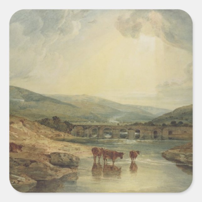Joseph Mallord William Turner | Bridge over the Us Square Sticker (Front)