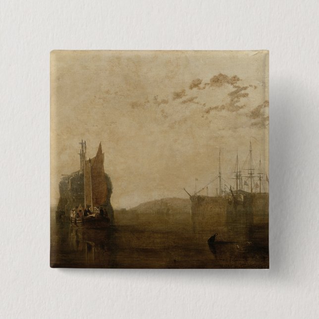 Joseph Mallord William Turner | Hulks on the Tamar 15 Cm Square Badge (Front)