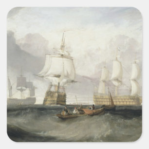 Joseph Mallord William Turner   The 'Victory' Retu Square Sticker