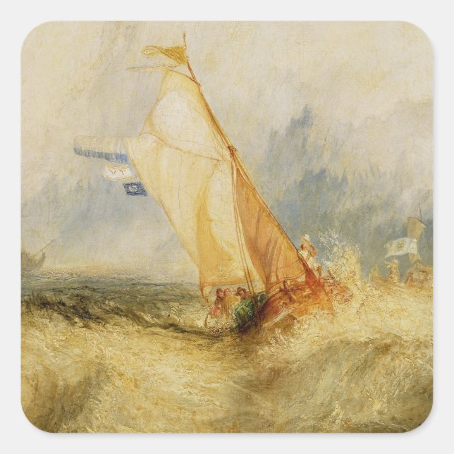 Joseph Mallord William Turner | Van Tromp Going Ab Square Sticker (Front)