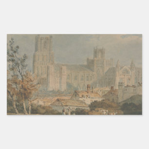 Joseph Mallord William Turner - View of Ely Rectangular Sticker