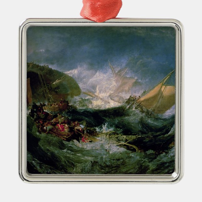  Joseph Mallord William Turner | Wreck of a Transp Metal Tree Decoration (Front)