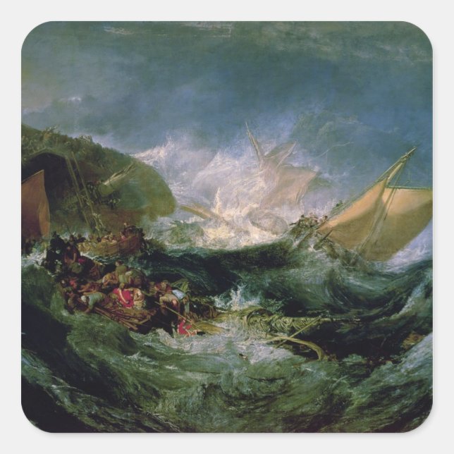  Joseph Mallord William Turner | Wreck of a Transp Square Sticker (Front)