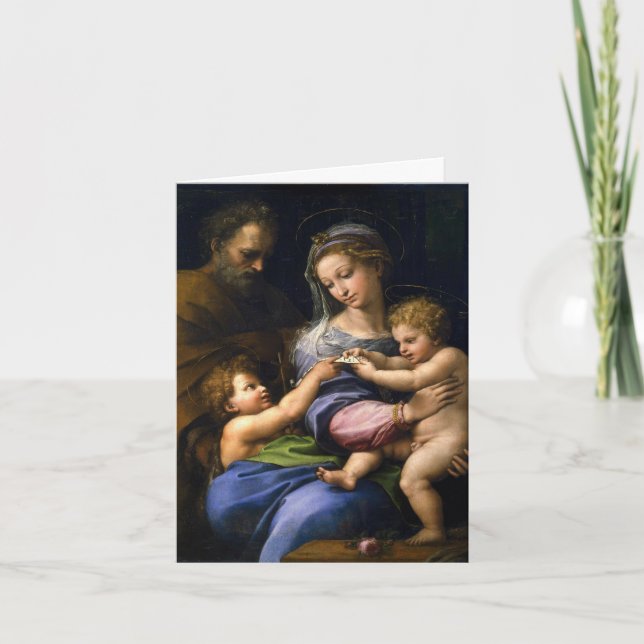 Joseph, Mary, Baby Jesus, & John The Baptist Holiday Card (Front)