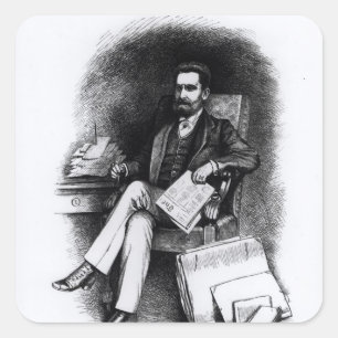 Joseph Pulitzer  from 'The Curio', 1887 Square Sticker