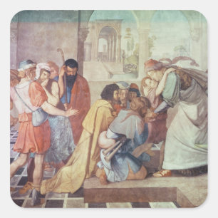 Joseph recognised by his brothers square sticker