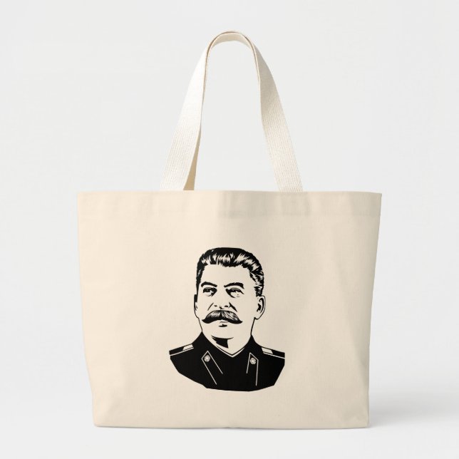 Joseph Stalin Portrait Large Tote Bag (Front)