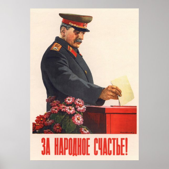 Joseph Stalin Soviet propaganda poster (Front)