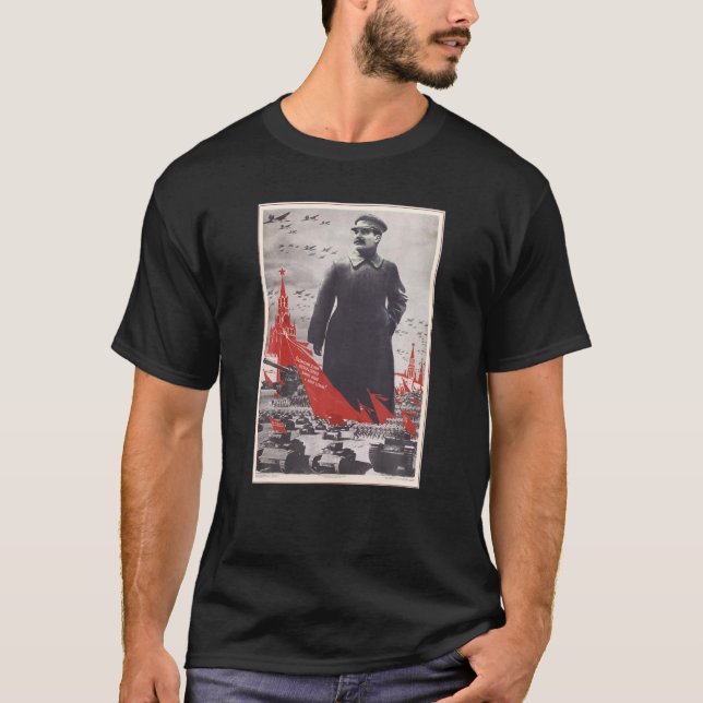 Joseph Stalin Vintage USSR Retro Soviet Poster Tee (Front)