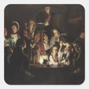 Joseph Wright- An Experiment on a Bird in Air Pump Square Sticker