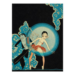 Josephine Baker Art Deco Dancing Couple Poster