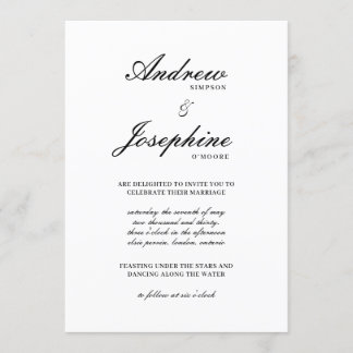 Josephine Classic Simple Wedding Invitation