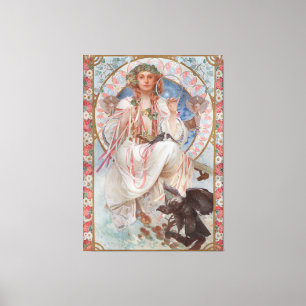 Josephine Crane Bradley as Lavia by Alphonse Mucha Canvas Print