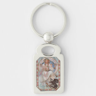 Josephine Crane Bradley as Lavia by Alphonse Mucha Key Ring