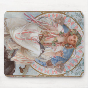 Josephine Crane Bradley as Lavia by Alphonse Mucha Mouse Pad