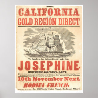 "Josephine" to California Advertisement (1280A) Poster