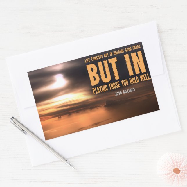 Josh Billings Inspirational Quote "Play well" Rectangular Sticker (Envelope)
