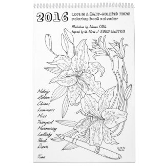 Josh Lanyon colouring book 2016 calendar