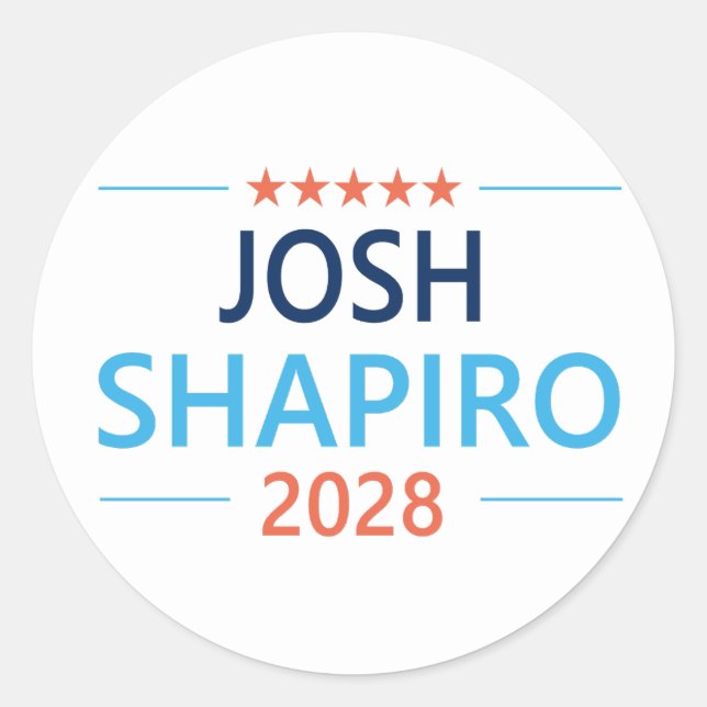 Josh Shapiro 2028 Classic Round Sticker (Front)