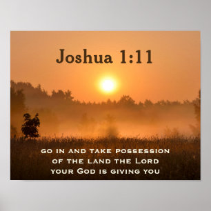 Joshua 1:11 Scripture Take Possession of the Land Poster