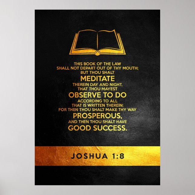 Joshua 1:8 Bible Verse Poster (Front)