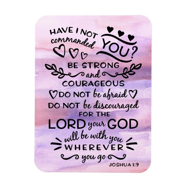 Joshua 1 9 Be Strong Bible Scripture Verse Magnet (Vertical)