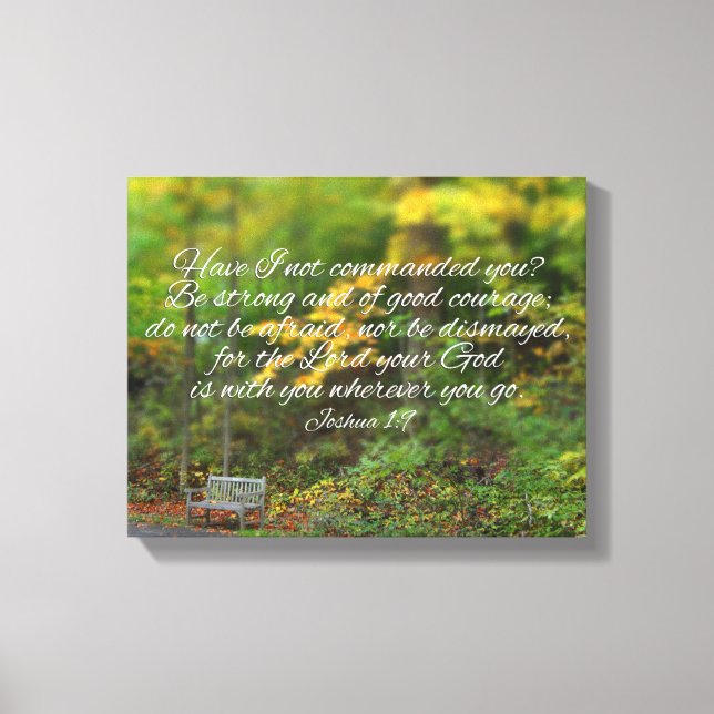 Joshua 1:9 Bible Verse Christian Scripture Canvas Print (Front)