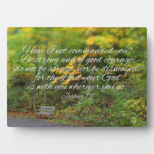 Joshua 1:9 Bible Verse Christian Scripture Plaque