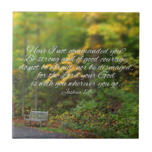 Joshua 1:9 Bible Verse Christian Scripture Tile