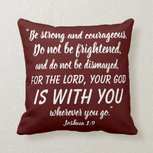 Joshua 1:9 Powerful Bible Verse Reversible Cushion