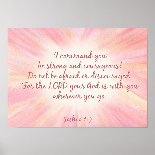 Joshua 1:9 Watercolor starburst print (Front)