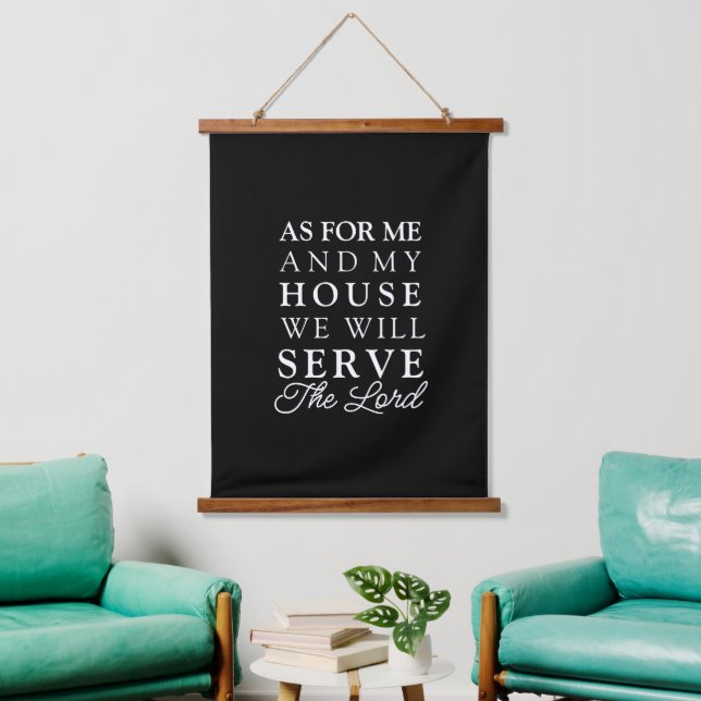 Joshua 24:15 As For Me and My House Bible Art Hanging Tapestry (Living Room)