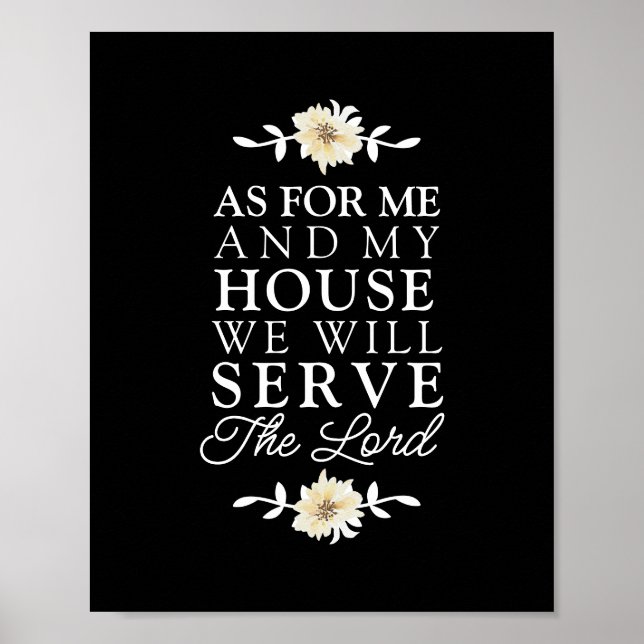 Joshua 24:15 As For Me and My House Floral Poster (Front)