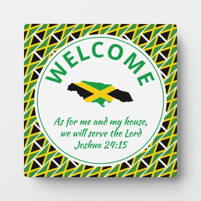 Joshua 24:15 As For Me And My House JAMAICA Plaque (Front)