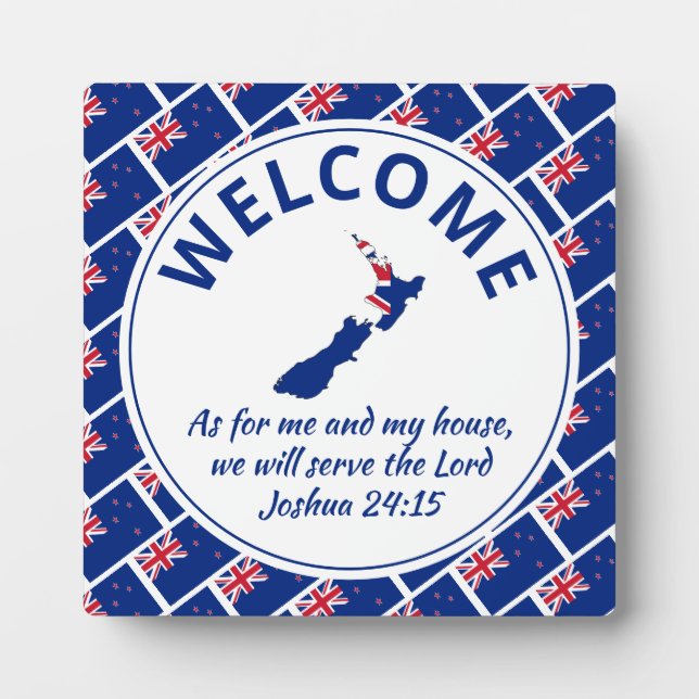 Joshua 24:15 As For Me And My House NEW ZEALAND Plaque (Front)