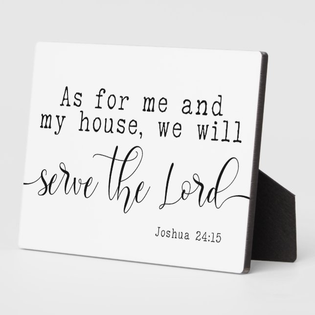 Joshua 24:15 Bible Scripture Farmhouse Sign Plaque (Side)