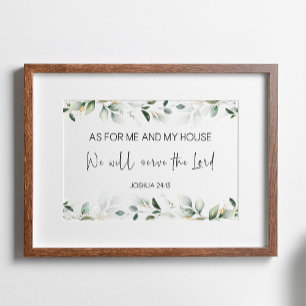 Joshua 24:15 Seamless borders of leaves Poster