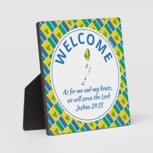 Joshua 24:15 ST VINCENT FLAG Plaque