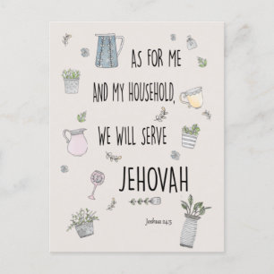 Joshua 24:5 we will serve Jehovah Postcard
