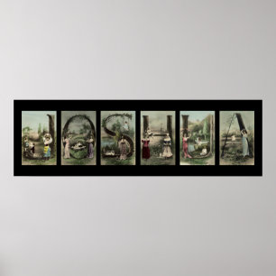 JOSHUA Alphabet Letter Name Art Poster