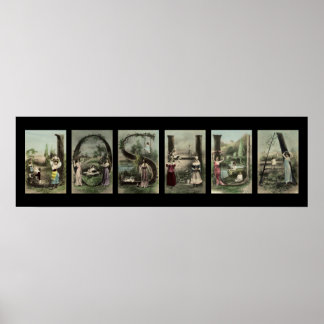 JOSHUA Alphabet Letter Name Art Poster